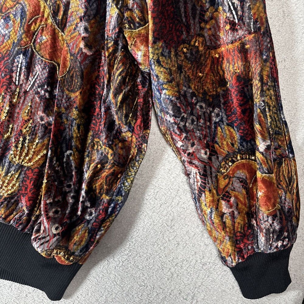 VNTG Judith Ann Creations Sweater Women's Size 2X Lined Rayon Artsy Horse Farm - Picture 7 of 16